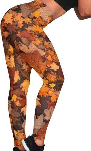 Vista 7 de PZZ BEACH Leggings de yoga de cintura alta, pantalones deportivos largos para acondicionamiento físico con patrón novedoso