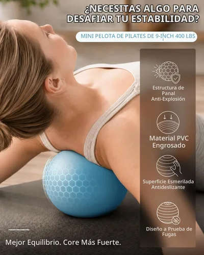 Vista 3 de LIONSCOOL Pilates Ring Set 14" Magic Circle, 9" Mini Ball, Resistance Bands