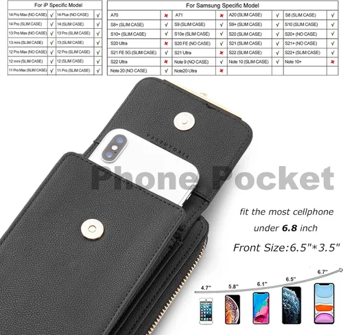 Vista 2 de Valentoria Bolso cruzado pequeño para teléfono celular, cartera de cuero para mujer