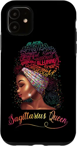 Vista 8 de iPhone 16 Sagittarius Queen Women November December Melanin Birthday Case