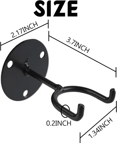 Vista 2 de TIHOOD 4PCS Baseball Bat Holder - Black Vertical Wall Mount Display Stand for Man Cave Decor & Sport Memorabilia Storage
