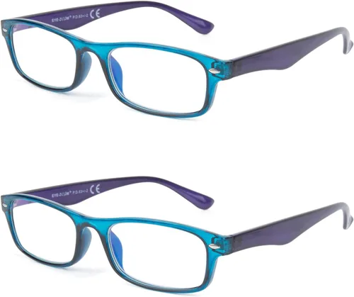 Vista 8 de Paquete de 2 lentes de computadora con bloqueo de luz azul y anti UV 2PK-Negro