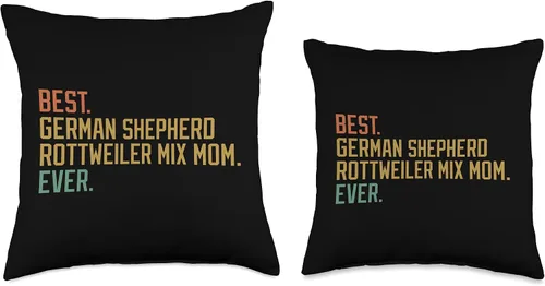 Vista 3 de Canine Laundry Best German Shepherd Rottweiler Mix Mom Ever Dog Breed - Almohada para cachorros, 16 x 16 pulgadas, multicolor