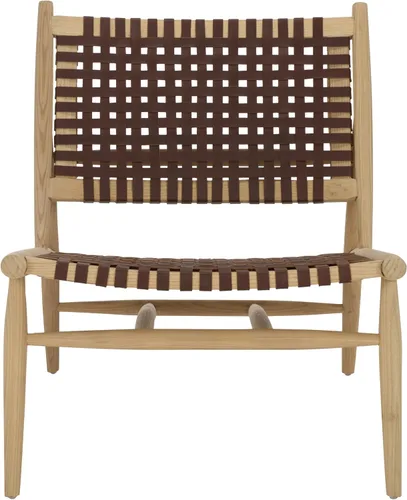 Vista 14 de Safavieh Home Soleil Silla decorativa tejida de cuero natural y blanco