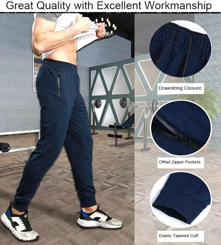 Vista 6 de TBMPOY - Pantalones deportivos para hombre, con bolsillos con cierre