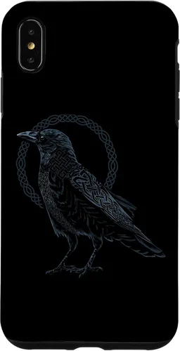 Vista 11 de Funda para iPhone 11 Pro Max Crow Raven Viking Valhalla Berserker nórdico nórdico de mitología nórdica