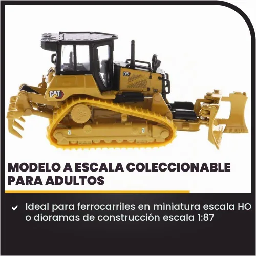 Vista 3 de Bulldozer Caterpillar D5 1:87 con tren de rodaje de grado fino y hoja