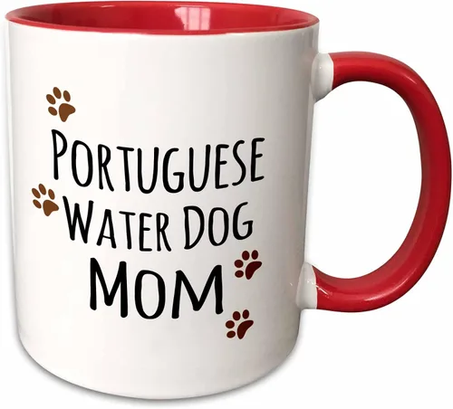 Vista 11 de 3dRose Taza de perro de agua portuguesa mamá, 11 onzas, color negro