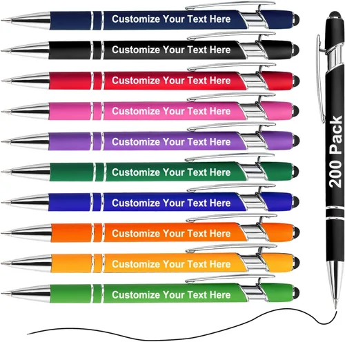 Vista 9 de Bolígrafos personalizados a granel, 10 bolígrafos personalizados con nombre, mensaje de texto, bolígrafo grabado personalizado con punta de lápiz