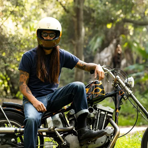 Vista 7 de Biltwell Gringo - Casco de motocicleta de cara completa DOT ECE R22.06 para el 20º aniversario
