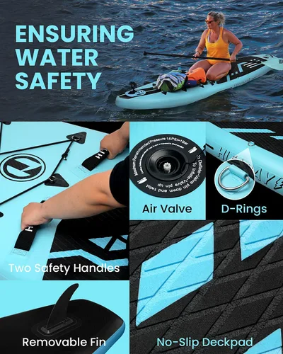 Vista 3 de [Usado] Inflatable Stand Up Paddle Board with Premium SUP Accessories & Camera Mount, Inflatable Ultra-Light (17.3lbs) Paddle Board for Adults &