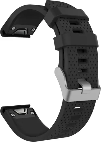 Vista 9 de MoKo Band Compatible with Garmin Fenix 7S & 6S, Soft Silicone Replacement Watch Band Strap Negro