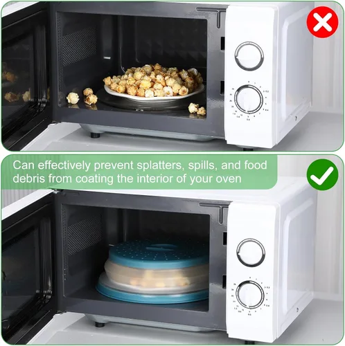 Vista 4 de Hoolerry Paquete de 4 cubiertas de silicona para salpicaduras de microondas para alimentos, juego de utensilios de cocina, cubierta para microondas