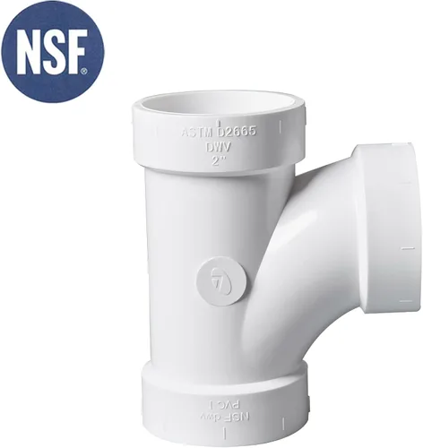 Vista 2 de Rainbow Dream Adaptador de tubería en T de PVC DWV de 3 pulgadas - 1 unidad, blanco
