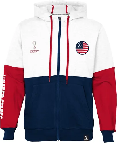 Vista 8 de Outerstuff Sudadera internacional de fútbol para hombre Copa Mundial de la FIFA Panel de contraste de país con capucha de forro polar