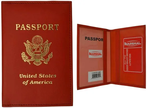 Vista 3 de Funda protectora de piel para pasaporte RFID con bloqueo de bloqueo