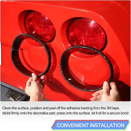 Vista 5 de Anillo de moldura de luz trasera para Chevy Corvette C6 2005-2013, embellecedor de bisel de la luz trasera, cubierta de la luz trasera del maletero