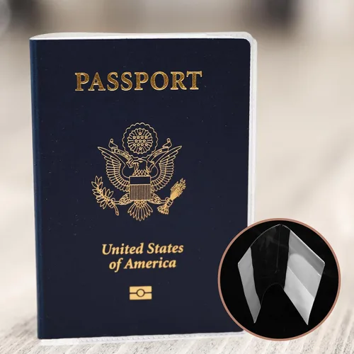 Vista 7 de 10 fundas transparentes para pasaporte, funda transparente para pasaporte, protector de pasaporte de plástico para hombres y mujeres, soporte