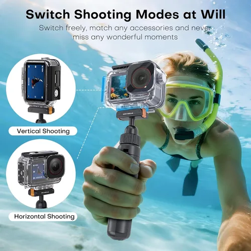 Vista 3 de REYGEAK Funda impermeable para DJI Osmo Action 5Pro/4/3,164FT/50M Kit de buceo de carcasa protectora subacuática, carcasa de buceo con interfaz