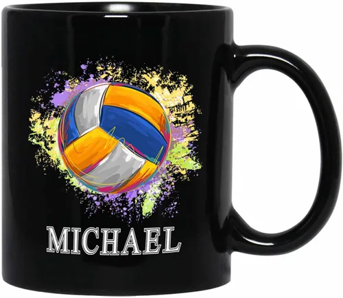 Vista 25 de Taza de café de fútbol personalizada con nombre, regalos para hombres, mujeres, amantes del fútbol, taza de cerámica negra personalizada de 11 onzas