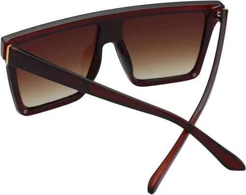 Vista 15 de The Fresh Gafas de sol cuadradas de una pieza con parte superior plana, lentes siameses