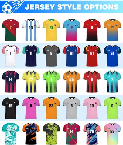 Vista 4 de Jersey de fútbol personalizado Jersey de fútbol personalizado Número de nombre del equipo Personalizar camiseta deportiva