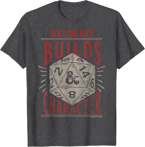 Vista 28 de Dungeons & Dragons Camiseta de manga corta con personajes Rolling Dice Builds, Negro