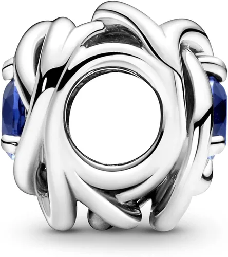 Vista 3 de PANDORA Dije de plata de ley con gritos azules de princesa, cristal