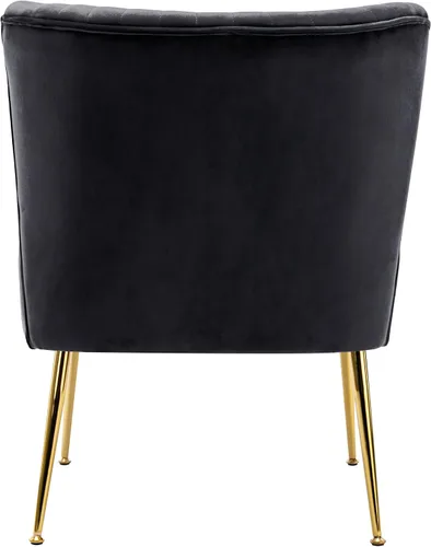 Vista 7 de WO Home Furniture - Silla decorativa de terciopelo copetudo de 25 pulgadas de ancho con patas de metal dorado resistentes a la corrosión, asiento