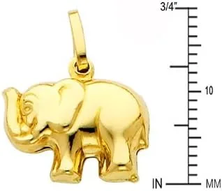 Vista 2 de Colgante de elefante de oro amarillo de 14 quilates.
