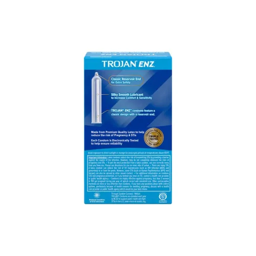 Vista 2 de Trojan -Enz Trojan-Enz - Preservativos de látex lubricados de 12 ct (cantidad de 3)