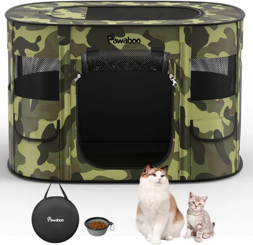Vista 17 de Pawaboo Jaula para corralito para perros para interiores y exteriores A-Verde Aguacate