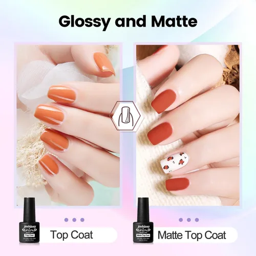 Vista 5 de JEWHITENY Kit de uñas de gel de 14 colores, kit de esmalte de uñas de gel de 27 colores con luz UV todo en uno, kit de iniciación de arte de uñas