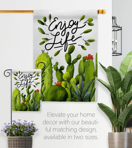 Vista 8 de Breeze Decor Cactus Life House Bandera Regional Suroeste Desierto País Suculenta Decoración de Área Particular Banner Pequeño Jardín Patio Regalo
