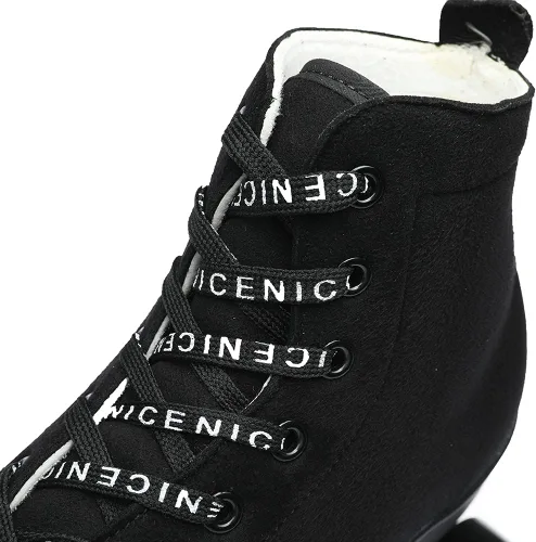 Vista 3 de Exgingle - Patines negros de gamuza para exteriores para mujeres y hombres