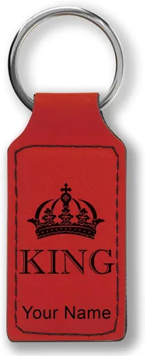 Vista 19 de Llavero rectangular, corona de rey, grabado personalizado incluido, Bambú