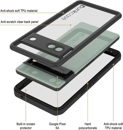 Vista 4 de Punkcase Funda impermeable Pixel 6a [Serie Extrema] [ajuste delgado] [Certificado IP68] [A prueba de golpes] [A prueba de suciedad]