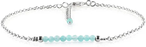 Vista 93 de YANARA Pulsera de tobillo para mujer, piedra de nacimiento natural, cuentas de piedras preciosas, tobillera delicada hecha a mano de 9 pulgadas +