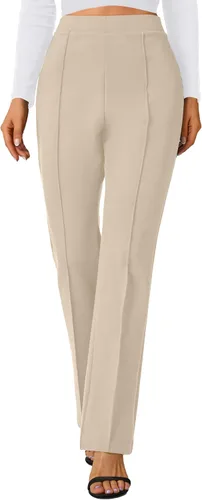 Vista 35 de Urban CoCo Pantalones de trabajo elásticos con corte de bota, pantalones de yoga pequeños para oficina casual