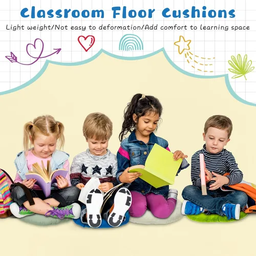 Vista 5 de Tinideya 24 Piezas Cojines Redondos de Suelo Almohadas de Suelo Cojines de Asiento de Meditación Asientos Flexibles para Adultos y Niños, Cojines