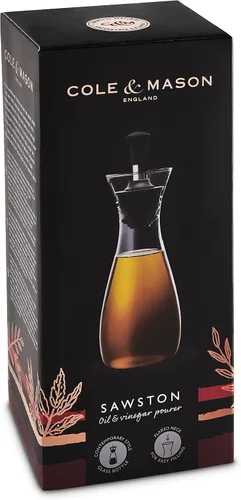 Vista 2 de Cole & Mason Sawston - Vertedor de aceite y vinagre, 11.8 fl oz, dispensador de aceite/dispensador de vinagre, vidrio, 8.268 in, individual, botella