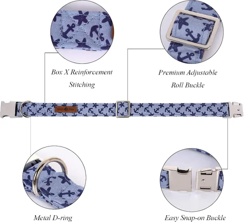 Vista 2 de Collar para perro con corbatín de Lionet Paws, Collar de corbatín de verano para perro, Collar para perro ajustable y cómodo, regalo para cachorro