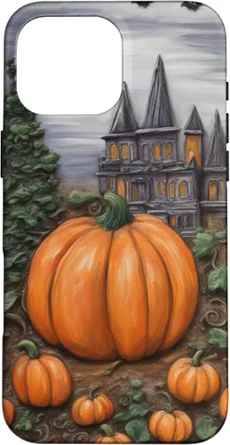 Vista 19 de iPhone 16 Vintage Floral Aesthetic Halloween Pumpkin Fall Autumn Case
