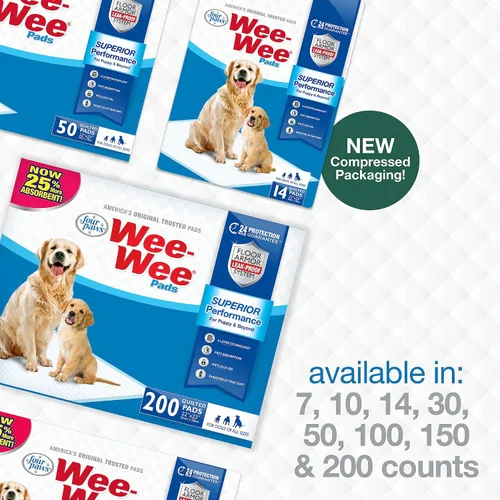 Vista 8 de Four Paws Wee-Wee Almohadillas para orina de perro de rendimiento superior