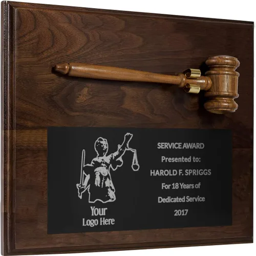 Vista 5 de Placa personalizada de martillo para abogados, abogados, fiscales, jueces, policías y más