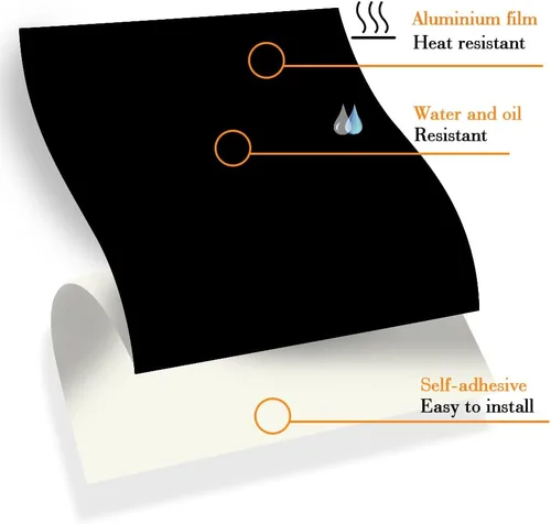 Vista 12 de Adhesivos para azulejos, 50 unidades, autoadhesivas, de 6 x 6 pulgadas, impermeable, a prueba de aceite, extraíble para decoración del hogar de Negro