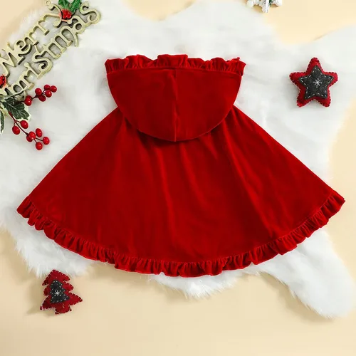 Vista 3 de Capa de princesa con capucha para niñas, disfraz para Halloween, Navidad, carnaval, cosplay