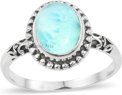 Vista 3 de Anillo de plata de ley 925 para mujer, anillo único de gema ovalada hecho a mano