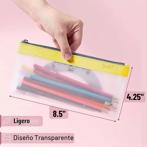 Vista 3 de Mr. Pen - Estuche transparente para lápices, paquete de 3, estuche transparente para lápices, bolsas para lápices Otoño