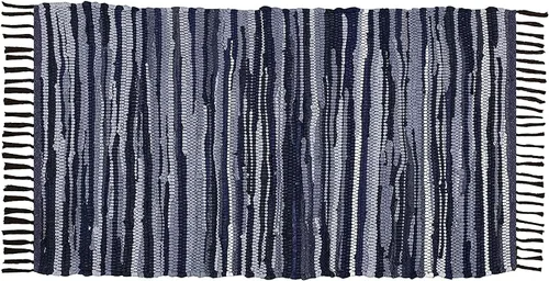 Vista 5 de Alfombra de trapo de algodón de 36 x 60 pies - 3 x 5 pies, alfombra Chindi multicolor, tejida a mano, lavable y reversible para sala de estar Agua